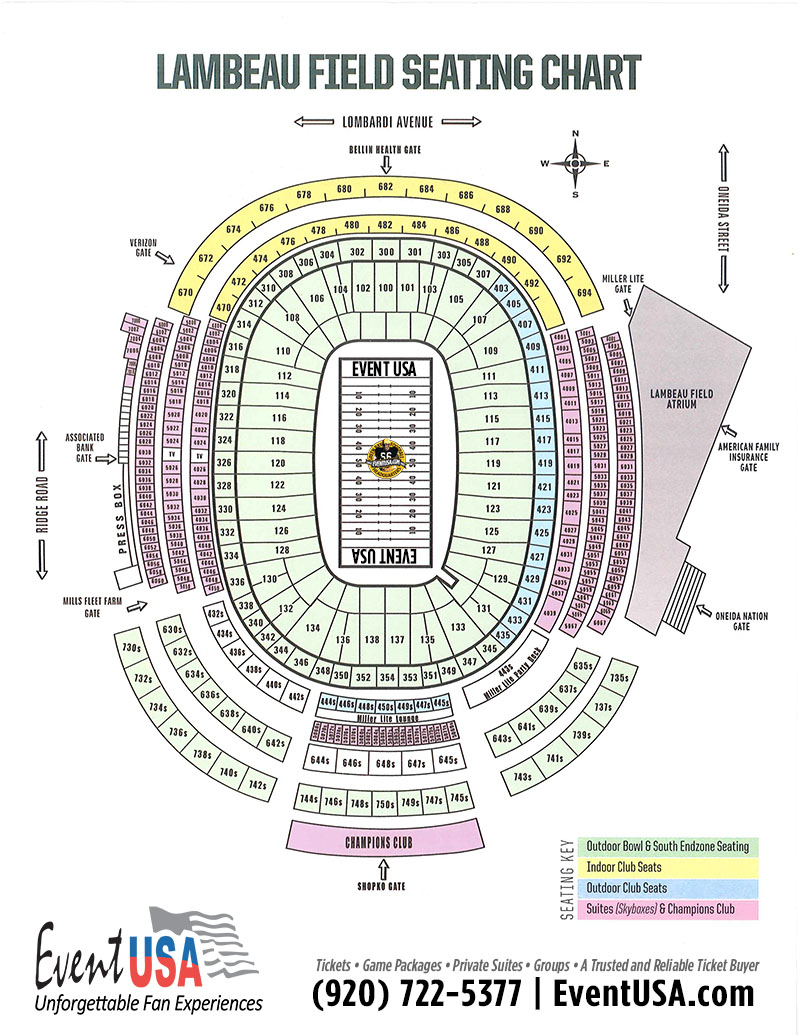 Green Bay Packers Interactive Seating Chart