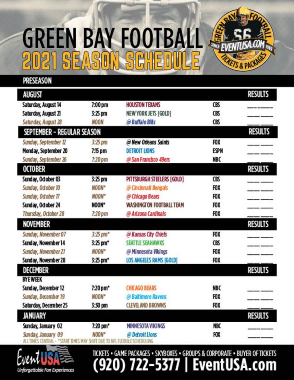2021 Schedule Now Available!! | Event USA